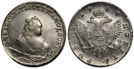1 рубль 1749 г. СПБ. Елизавета I. Санкт-Петербургский монетный двор (1 рубль 1749 года. "СПБ". UNC, Штемпельный блеск)