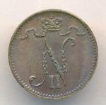 1 пенни 1908 г. Для Финляндии (Николай II). (1 пенни. 1908)