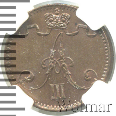 1 пенни 1888 г. Для Финляндии (Александр III). (1 пенни. Финляндия 1888г. Cu.)