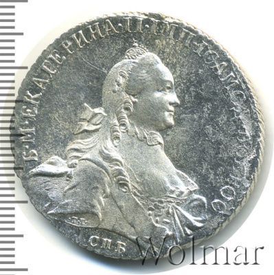 1 рубль 1764 г. СПБ ЯI. Екатерина II (1 рубль 1764г. СПБ TI ЯI. Ag. Петров - 2,25 рубля.)