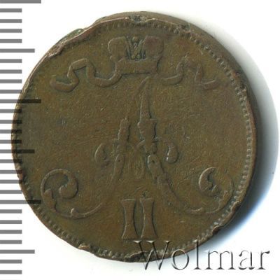 5 пенни 1875 г. Для Финляндии (Александр II). (5 пенни. Финляндия 1875г. Cu.)