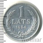 Латвия 1 лат, 1924 (1 лат. Латвия 1924г. Ag.)