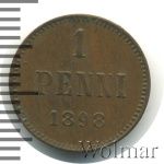 1 пенни 1898 г. Для Финляндии (Николай II). (1 пенни. Финляндия 1898г. Cu.)