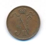 1 пенни 1908 г. Для Финляндии (Николай II). (1 пенни. 1908)