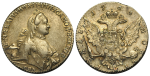 1 рубль 1764 г. СПБ СА. Екатерина II (1 рубль 1764 года. СПБ-TI-СА. AU+, Штемпельный блеск)