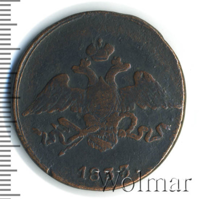 5 копеек 1833 г. СМ. Николай I. Сузунский монетный двор (5 копеек 1833г. СМ. Cu. Петров - 0,5 рублей)