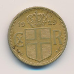 Исландия 1 крона, 1929 (1 крона. Исландия. 1929)