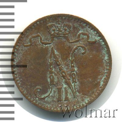 1 пенни 1908 г. Для Финляндии (Николай II). (1 пенни. Финляндия 1908г. Cu.)