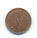 1 пенни 1908 г. Для Финляндии (Николай II). (1 пенни. 1908)