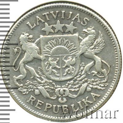Латвия 2 лата, 1925 (2 лата. Латвия 1925г. Ag.)