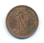1 пенни 1909 г. Для Финляндии (Николай II). (1 пенни. 1909)