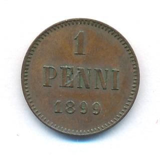 1 пенни 1899 г. Для Финляндии (Николай II). (1 пенни. 1899)