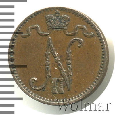 1 пенни 1899 г. Для Финляндии (Николай II). (1 пенни. Финляндия 1899г. Cu.)