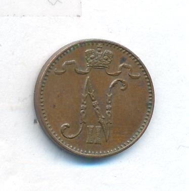 1 пенни 1907 г. Для Финляндии (Николай II). (1 пенни. 1907)