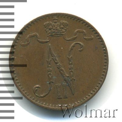 1 пенни 1898 г. Для Финляндии (Николай II). (1 пенни. Финляндия 1898г. Cu.)