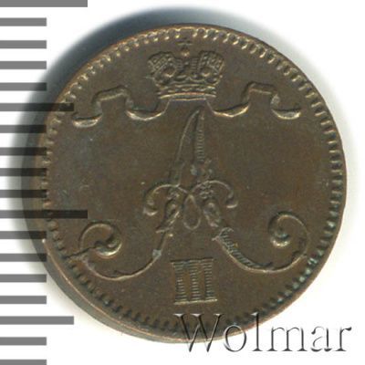 1 пенни 1888 г. Для Финляндии (Александр III). (1 пенни. Финляндия 1888г. Cu.)