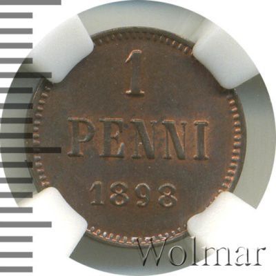 1 пенни 1898 г. Для Финляндии (Николай II). (1 пенни. Финляндия 1898г. Cu.)