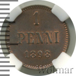 1 пенни 1898 г. Для Финляндии (Николай II). (1 пенни. Финляндия 1898г. Cu.)