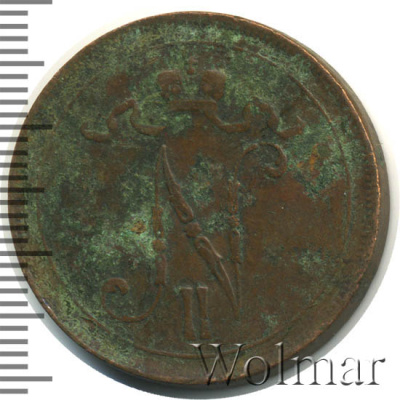 10 пенни 1916 г. Для Финляндии (Николай II). (10 пенни. Финляндия 1916г. Cu.)